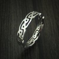 Titanium Celtic Knot Narrow Band Custom Made Ring