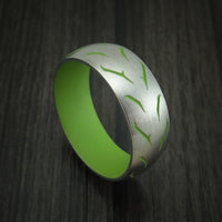 Titanium Custom Tire Tread Ring with Cerakote Sleeve and Pattern