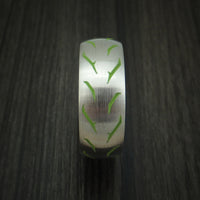 Titanium Custom Tire Tread Ring with Cerakote Sleeve and Pattern