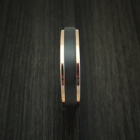 Black Zirconium Ring with 14K Rose Gold Edges Custom Made Band