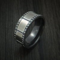 Black Zirconium Film Strip Ring Custom Made Band