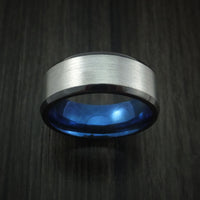 Black Zirconium Ring Traditional Style Band with Anodized Interior