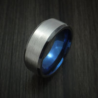 Black Zirconium Ring Traditional Style Band with Anodized Interior