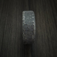 Black Titanium Ring Traditional Style Band Hammered and Distressed Finish Custom Made