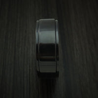 Black Zirconium Spinner Ring with Anodized Interior Custom Made Band