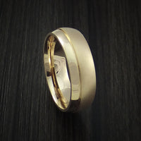 14K Rose Gold Classic Style Band with Two-Tone Finish Custom Made Ring