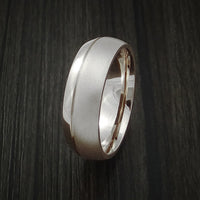 14K Rose Gold Classic Style Band with Two-Tone Finish Custom Made Ring