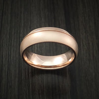 14K Rose Gold Classic Style Band with Two-Tone Finish Custom Made Ring