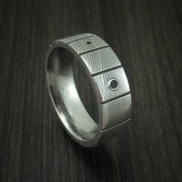 Damascus Steel and Black Diamond Guitar Fret Ring