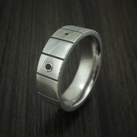 Damascus Steel and Black Diamond Guitar Fret Ring