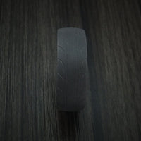 Black Titanium or Black Zirconium Custom Men's Ring with Tire Tread Pattern