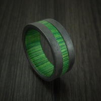 Black Zirconium Hardwood Band with Inlay and Sleeve Custom Made