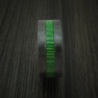 Black Zirconium Hardwood Band with Inlay and Sleeve Custom Made