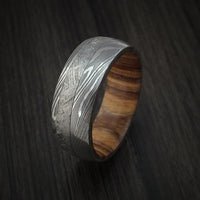 Damascus Steel and Gibeon Meteorite Band with Hardwood Sleeve Custom Made Band