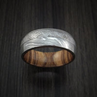 Damascus Steel and Gibeon Meteorite Band with Hardwood Sleeve Custom Made Band