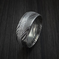 Gibeon Meteorite in Kuro Damascus Steel Wedding Band