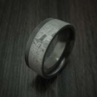 Black Zirconium and Gibeon Meteorite Ring Custom Made Ring
