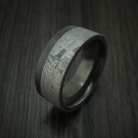 Black Titanium and Gibeon Meteorite Ring Custom Made Ring