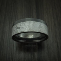 Black Titanium and Gibeon Meteorite Ring Custom Made Ring