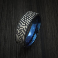Black Zirconium Celtic Knot Ring with Anodized Sleeve Custom Made Band