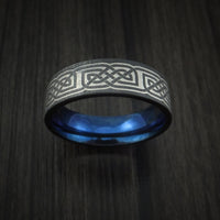 Black Zirconium Celtic Knot Ring with Anodized Sleeve Custom Made Band