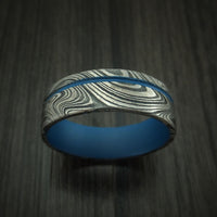 Marble Kuro Damascus Steel and Cerakote Ring Custom Made