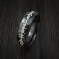 Black Titanium or Black Zirconium Custom Men's Ring with Custom Sound Wave