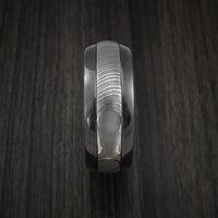 Black Titanium and Damascus Steel Band with Anodized Interior Custom Made Ring