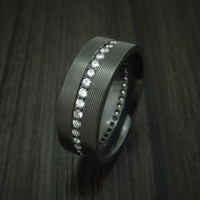 Black Zirconium And Diamonds Eternity Ring Custom Made Band