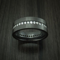 Black Zirconium And Diamonds Eternity Ring Custom Made Band