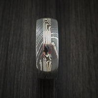 Damascus and Sterling Silver Mokume Gane Ring Custom Made
