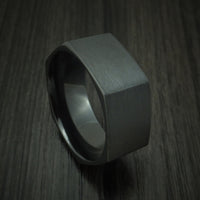 Black Titanium Hexagon Band Custom Made Ring