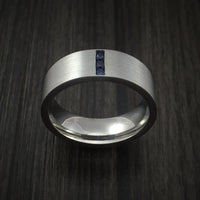 Titanium and Sapphire Ring Custom Made Wedding Band