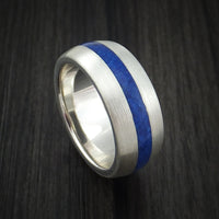 Sterling Silver Ring with Lapis Inlay Custom Made Band