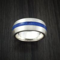 Sterling Silver Ring with Lapis Inlay Custom Made Band