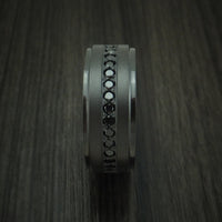 Black Titanium And Black Diamonds Custom Made Ring