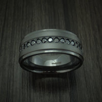 Black Titanium And Black Diamonds Custom Made Ring