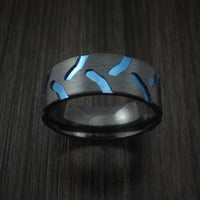 Black Zirconium Anodized Tractor Tire Tread Ring Custom Made Band