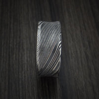 Kuro Damascus Steel Ring Concave Shape Wedding Band Custom Made