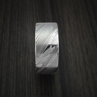 Kuro Damascus Steel Wide Ring Custom Made Wedding Band