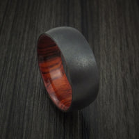 Black Zirconium and Hardwood Sleeve Ring Custom Made