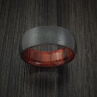 Black Zirconium and Hardwood Sleeve Ring Custom Made