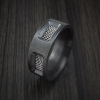 Black Zirconium Mesh Ring Custom Made Band
