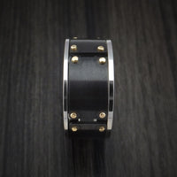 Black Zirconium and Cobalt Chrome Ring with 14k Yellow Gold Custom Made Band