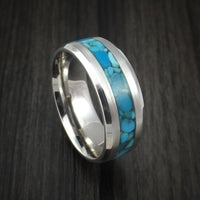 Cobalt Chrome and Turquoise Stone Ring Custom Made Band