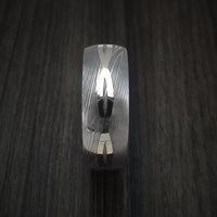 Damascus Steel 14K White Gold Celtic Knot Ring Infinity Design Anodized Wedding Band