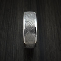 Cobalt Chrome Ring with Gibeon Meteorite Inlay and Anodized Titanium Sleeve Custom Made