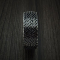Black Zirconium Hot Rod White Wall Tire Tread Spinner Ring Custom Made Anodized Band