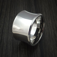 Wide Titanium Concave Ring Custom Made Band
