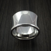 Wide Titanium Concave Ring Custom Made Band